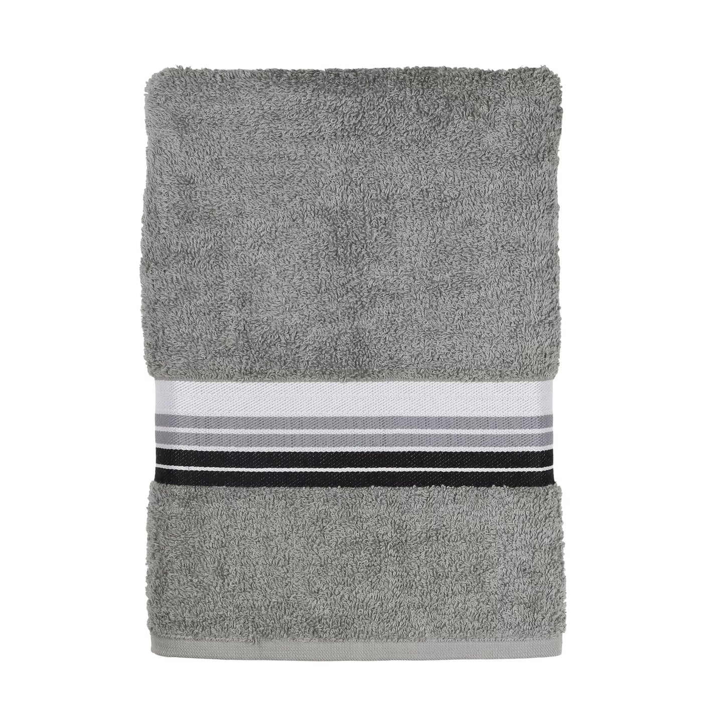 Bath Towel Ombre Stripe Light School Grey 27x52