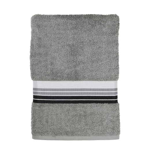 Bath Towel Ombre Stripe Light School Grey 27x52