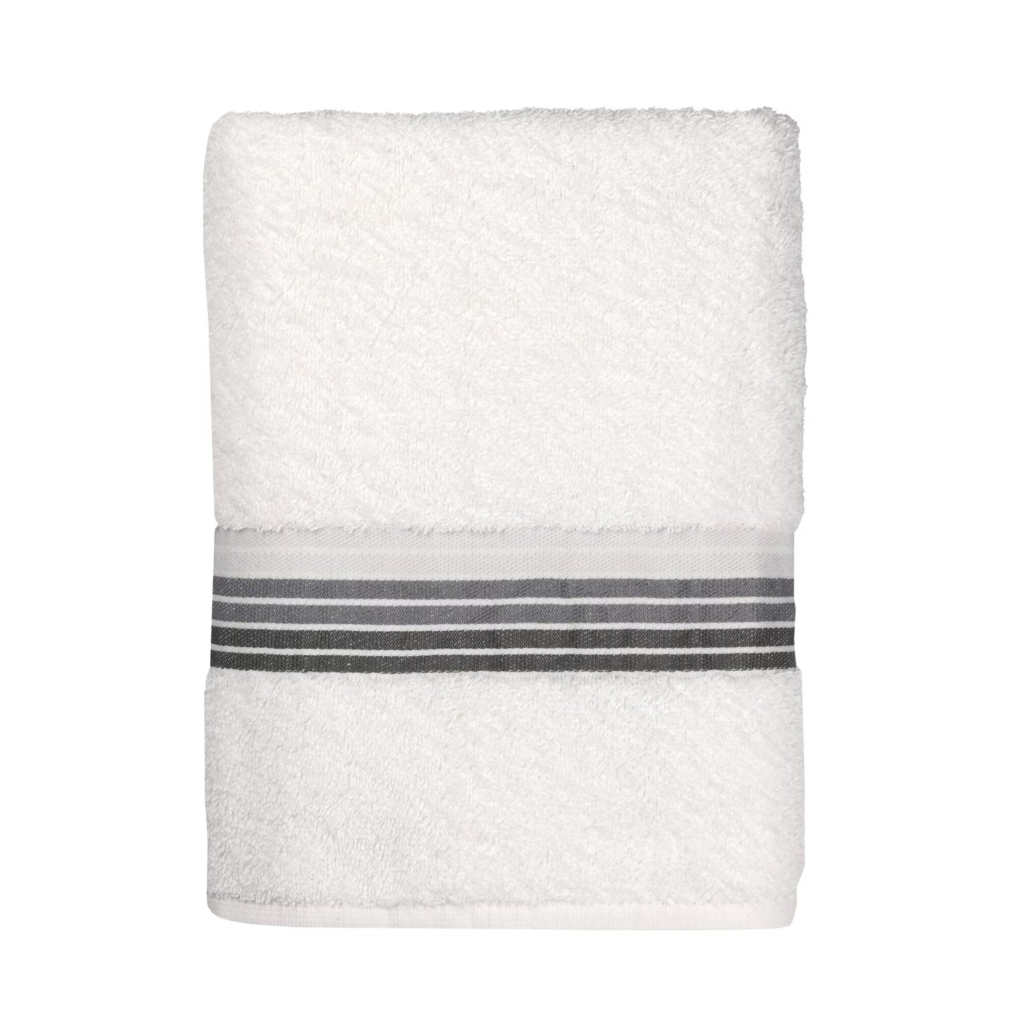 Bath Towel Ombre Stripe White 27x52