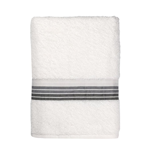 Bath Towel Ombre Stripe White 27x52