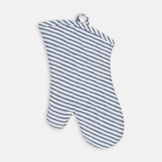 Metro Stripe Oven Mitt -Blue