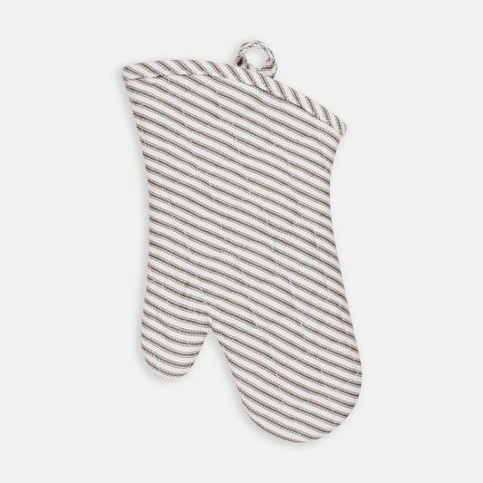 Metro Stripe Oven Mitt -Pewter