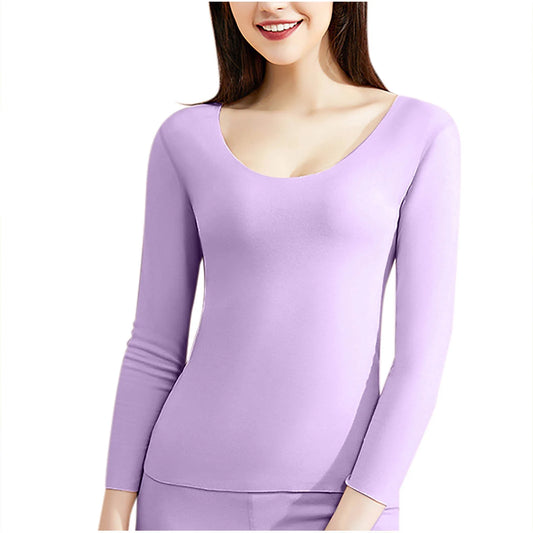 Set 2 Ladies Thermal Top & Bottoms Medium Lavender