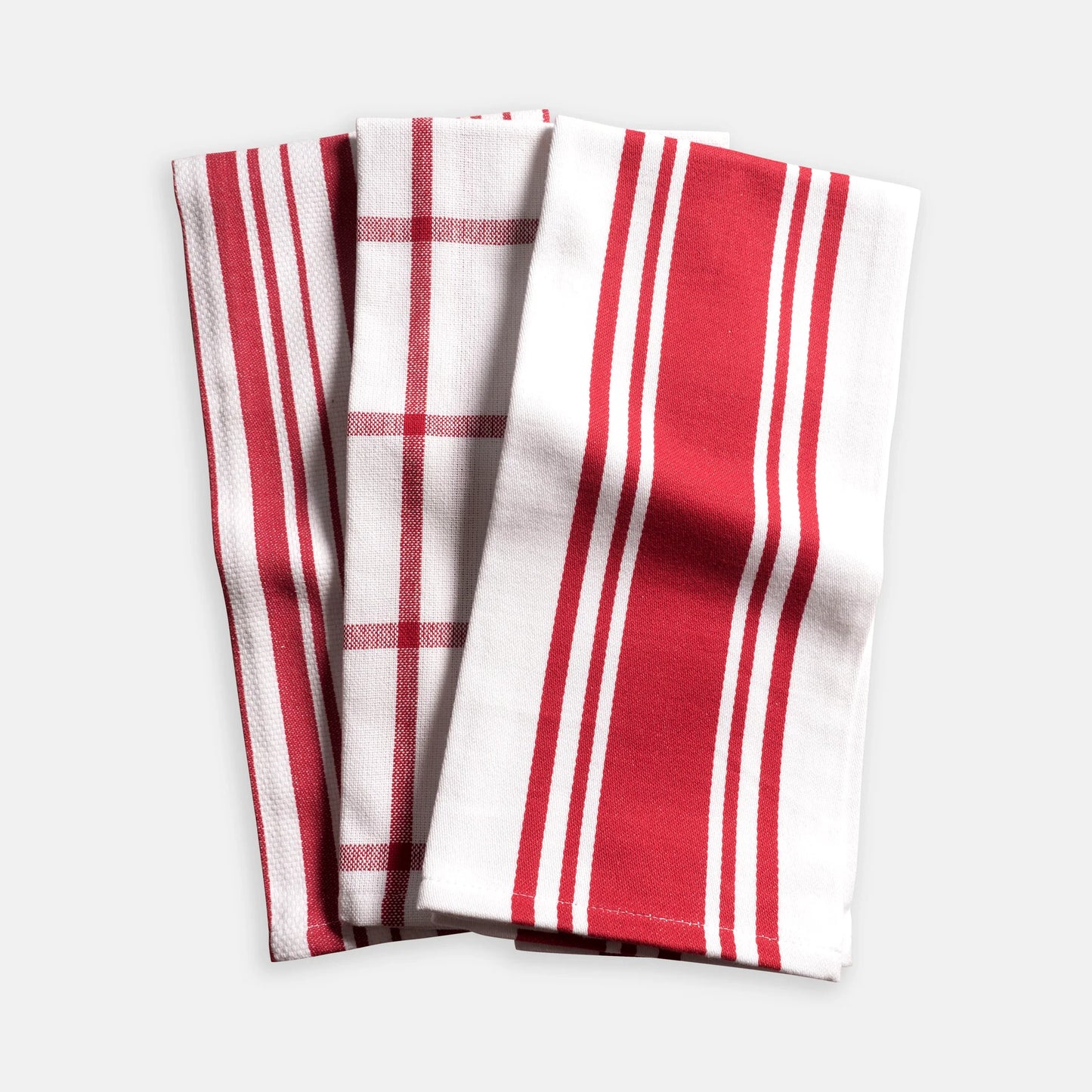 Mixed Flat Pantry Towels Set of 3 - Cherry