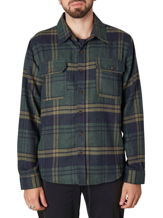 Flannel Shirt Evergreen / Navy Plaid
