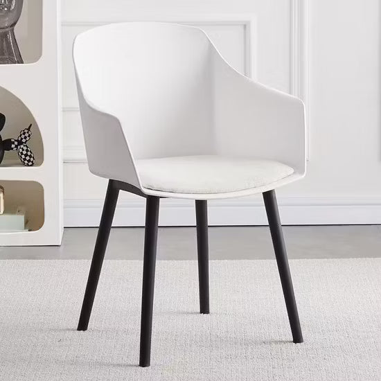 Nordic Style PP Plastic Dining Chair White