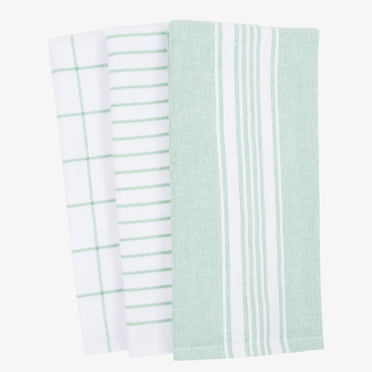 Monaco Terry Kitchen Towel Set of 3 - Mineral Green