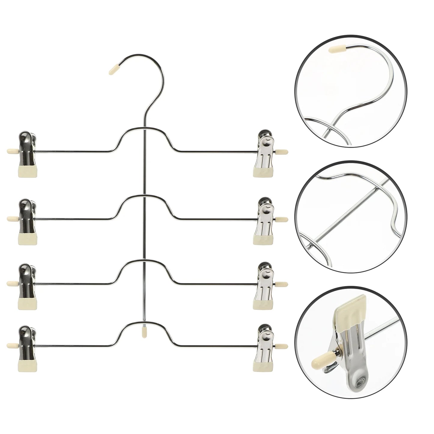 White/Chrome S/2 4-Tier Pant & Skirt Gel Hanger