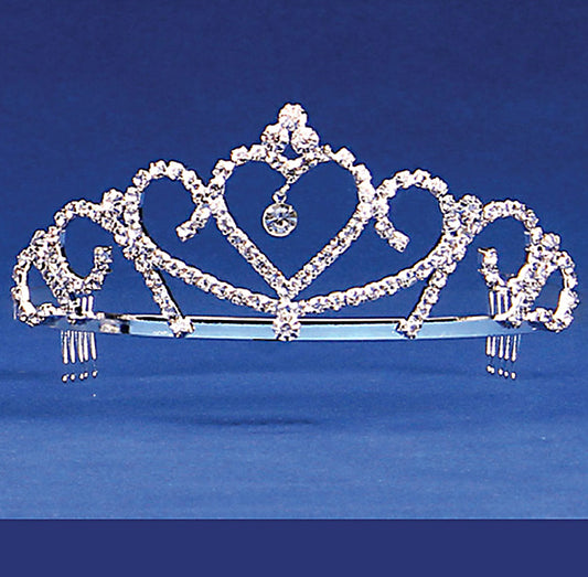 Heart w/Hanging Jewel Tiara 2" H