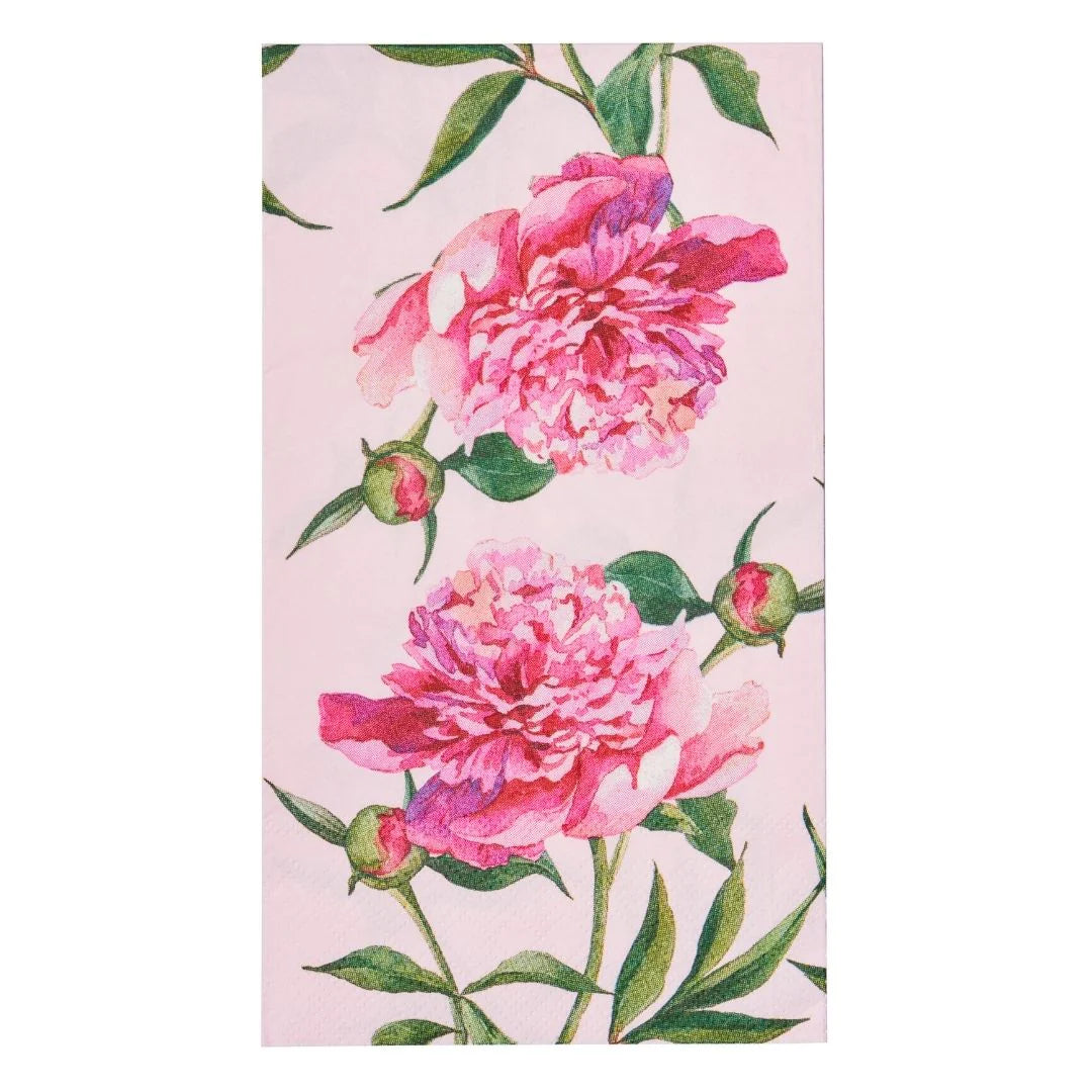 Guest Towel Pink Peonies 3 ply