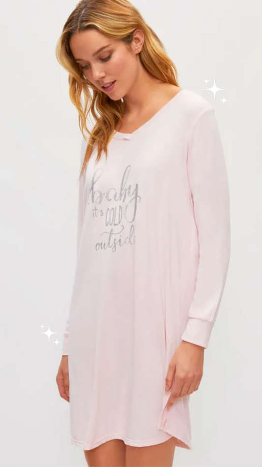 Cuddle & Lounge Sleep Shirt Light pink Cold outside
