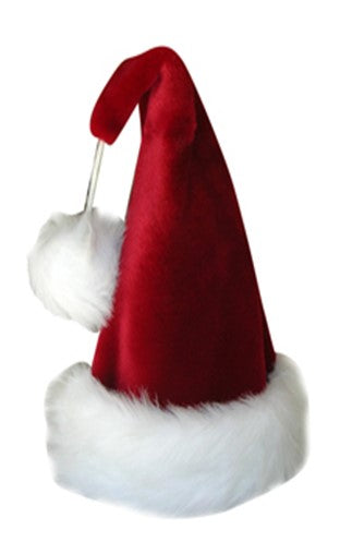 22" Adult - Premium Plush Extended Pom Santa Hat