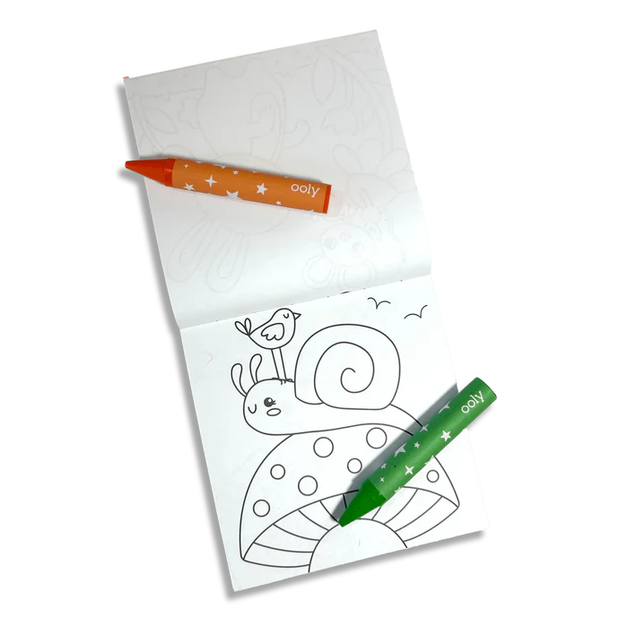 Carry Along! Coloring Book and Crayon Set - Garden Pals - Set of 9 Crayons