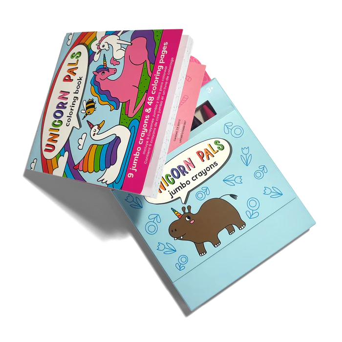 Carry Along! Coloring Book and Crayon Set - Unicorn Pals - Set of 9 Crayons