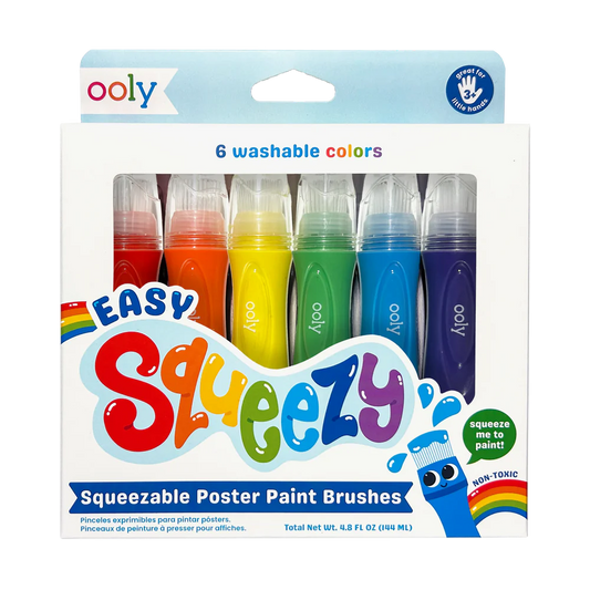 Easy Squeezy Squeezable Poster Paint Brushes - Set of 6