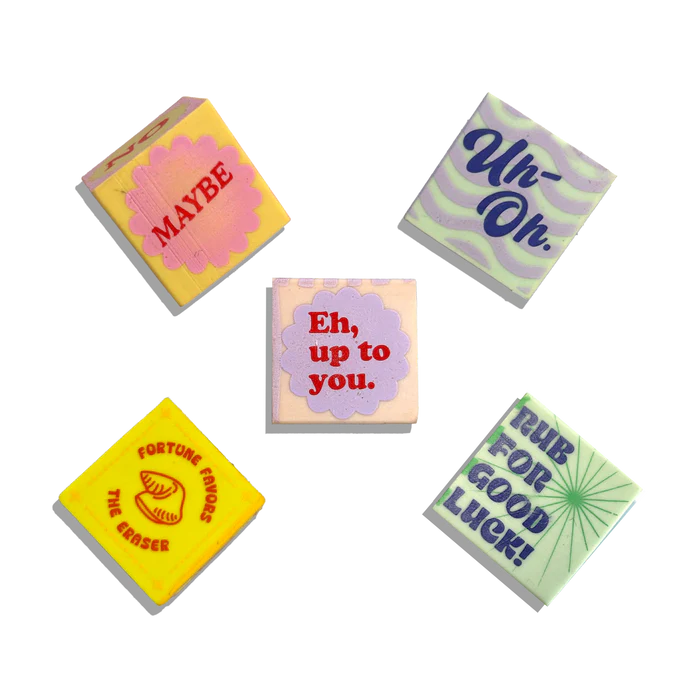 Feeling Lucky Dice Erasers - Set of 5