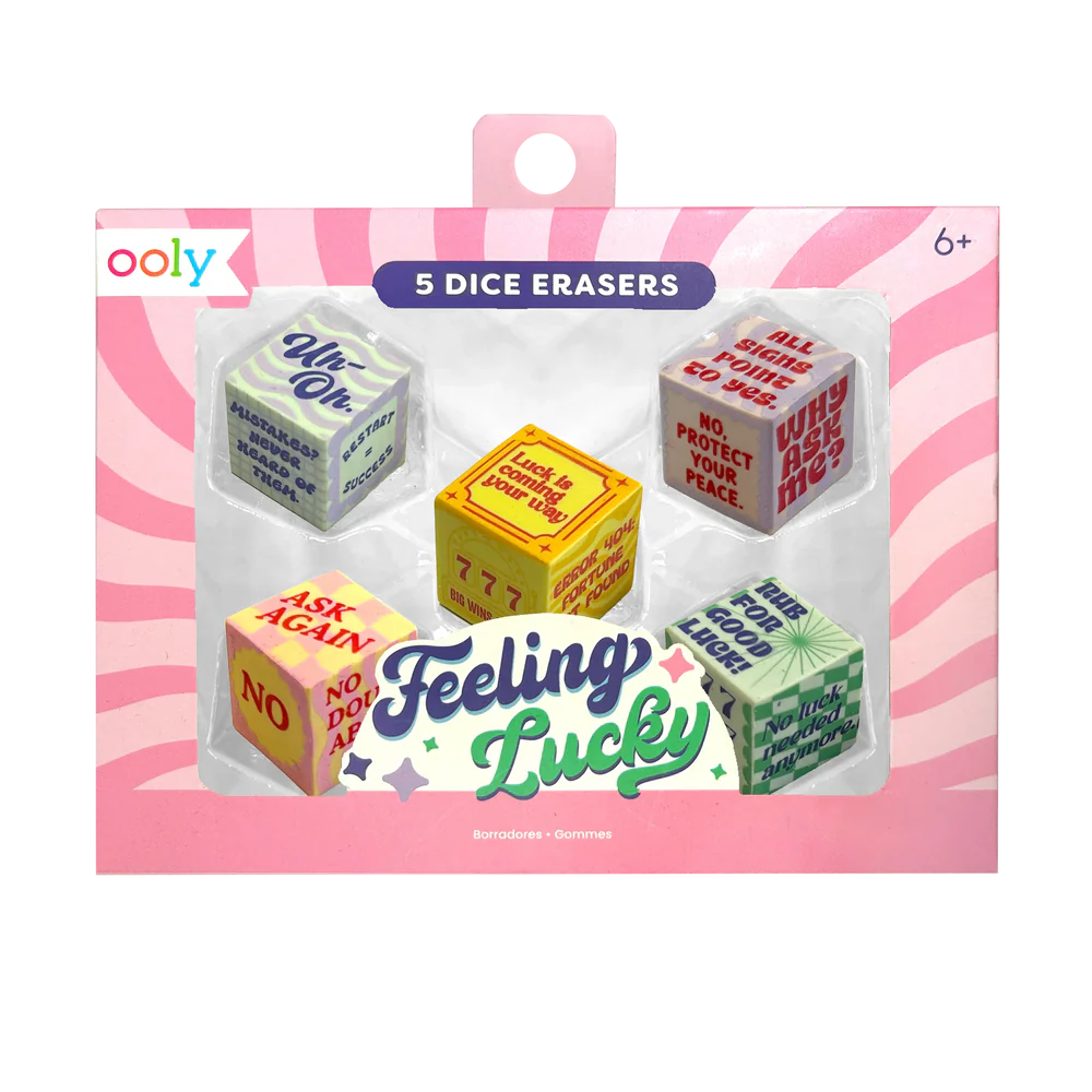 Feeling Lucky Dice Erasers - Set of 5