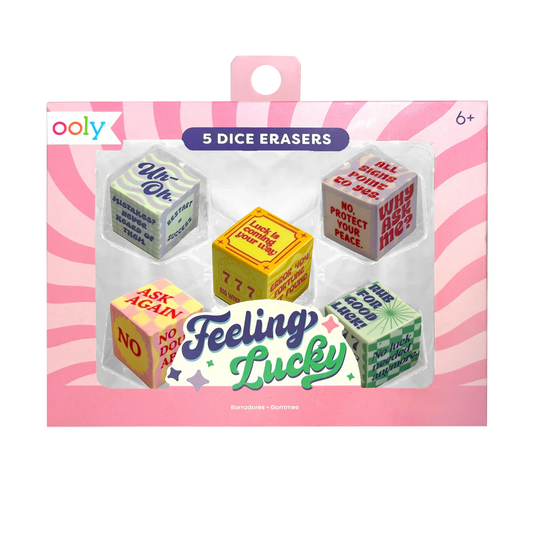 Feeling Lucky Dice Erasers - Set of 5