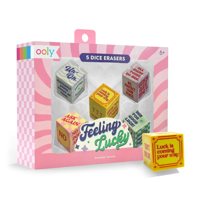 Feeling Lucky Dice Erasers - Set of 5