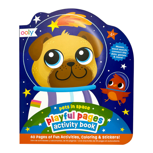 Activity Book - Games Coloring Stickers - Pets in Space