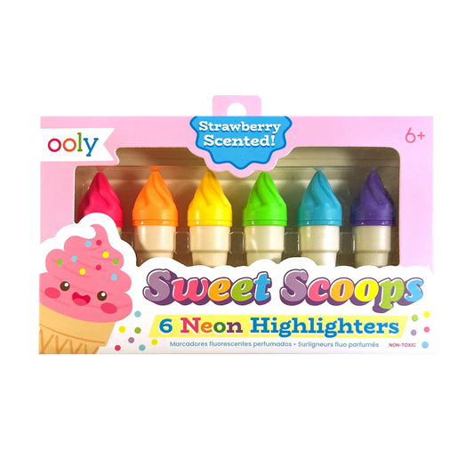 Sweet Scoops Scented Neon Highlighters - Set of 6