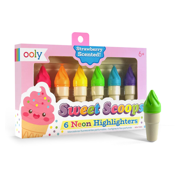 Sweet Scoops Scented Neon Highlighters - Set of 6
