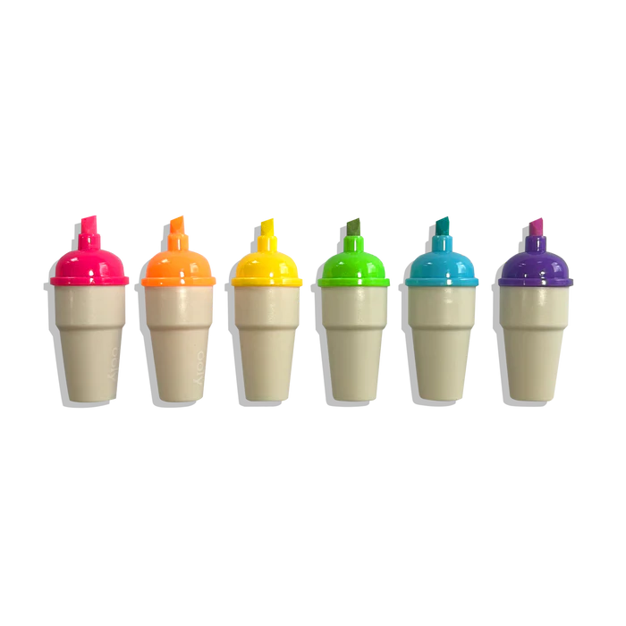 Sweet Scoops Scented Neon Highlighters - Set of 6