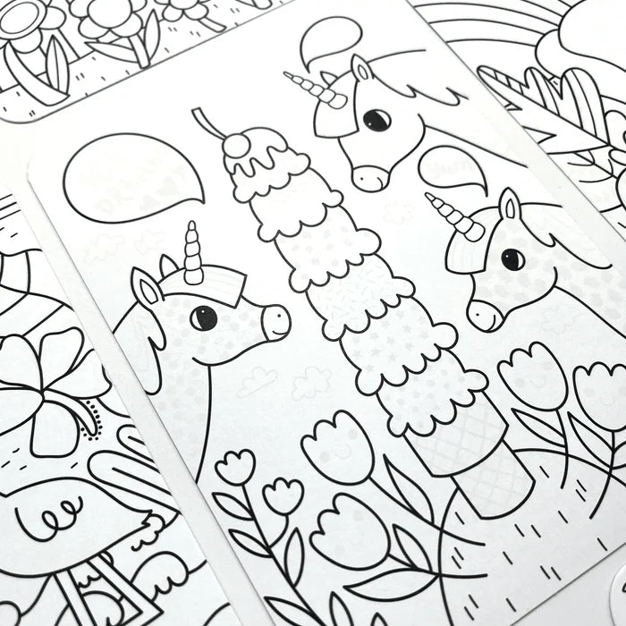 Hidden Pattern Coloring Activity Art Cards - Unicorn Friends