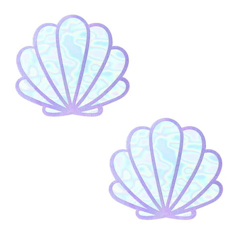 Share Bare Opal Shimmer Holographic Mermaid Shell Nipple Cover Pasties