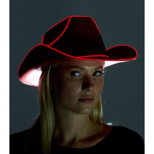 Light-Up Red Cowboy Hat