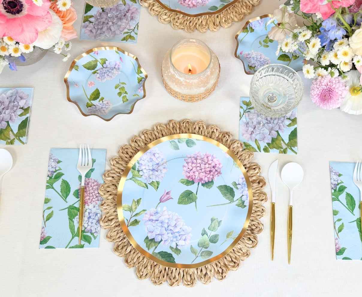 Cocktail Napkin Hydrangeas
