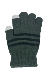 Boys Knit Touch Screen Glove Olive/Black