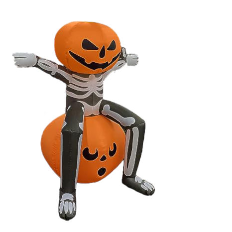 5FT Tall Skull Skeleton Pumpkin Head