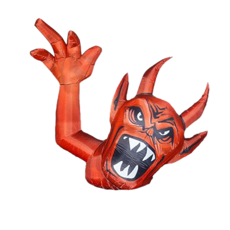5FT Long Inflatable Red Devil Raise Hands