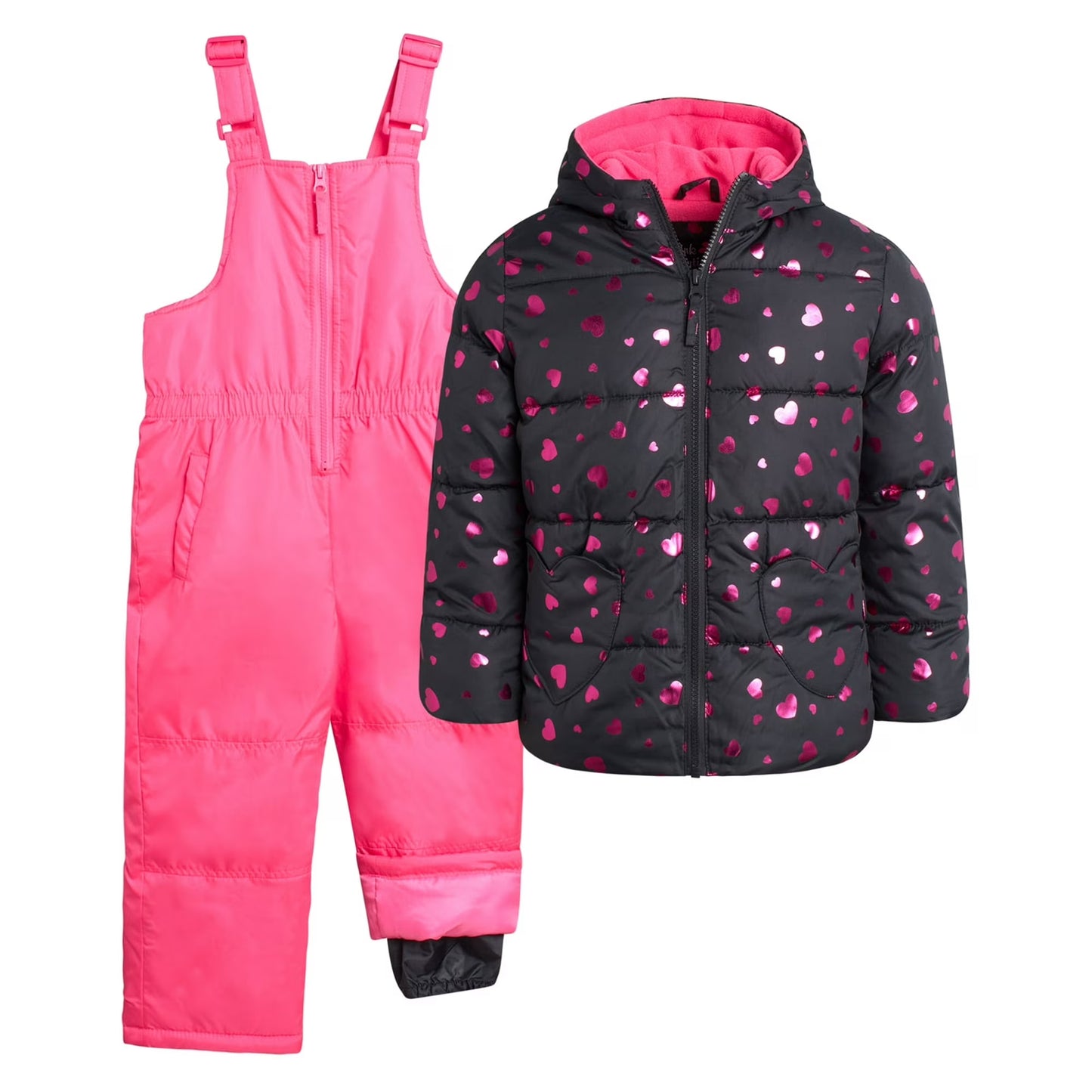 Foil Heart Snowsuit Ebony