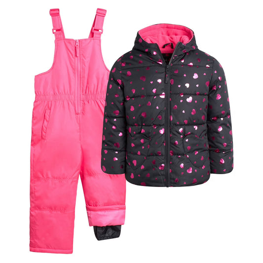 Foil Heart Snowsuit Ebony