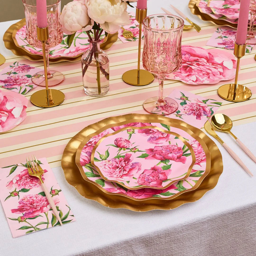 Cocktail Napkin Pink Peonies 3 ply