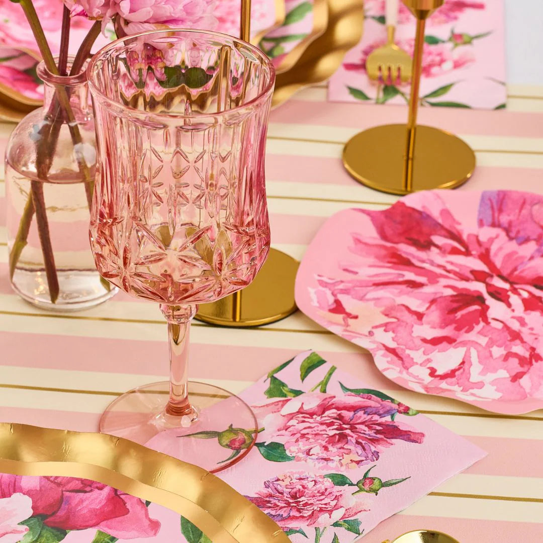 Cocktail Napkin Pink Peonies 3 ply