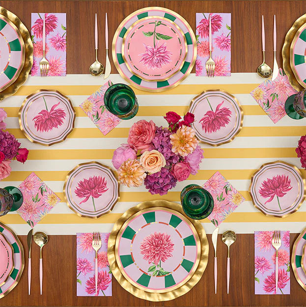 Dahlia Garden Dinner Plate 10.5" Gold Foil