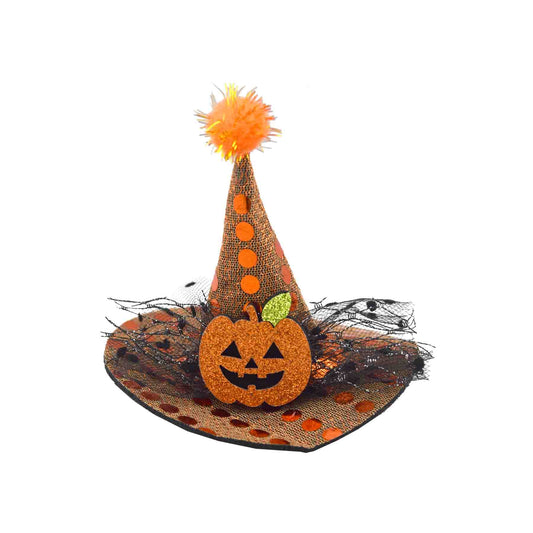 Halloween Hat Hair Clips Orange Pumpkin