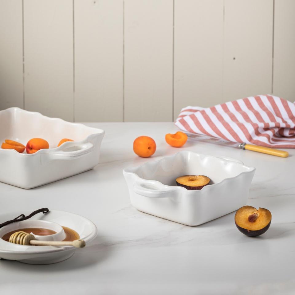 Square Ruffled. Baker ,Cook & Host  White