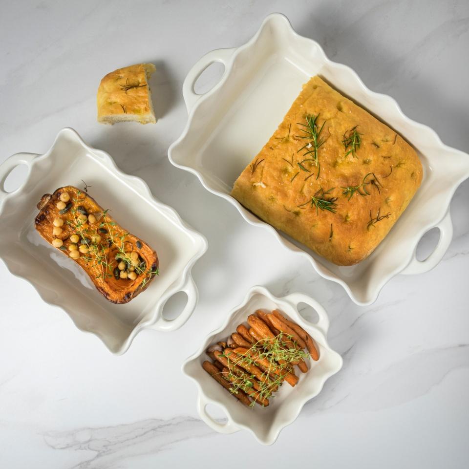 Square Ruffled. Baker ,Cook & Host  White