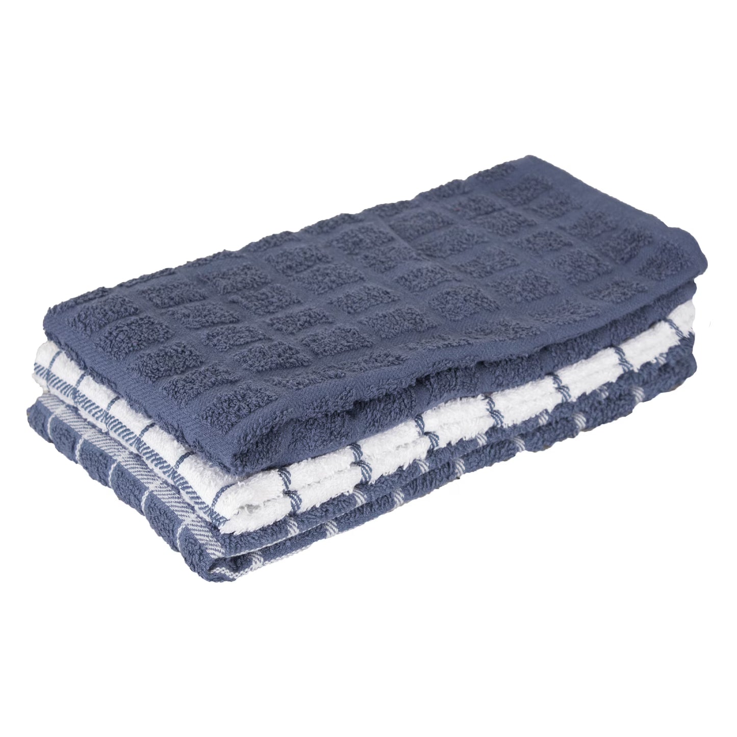 3Pk Terry Kitchen Towel Federal Blue  16 x 25