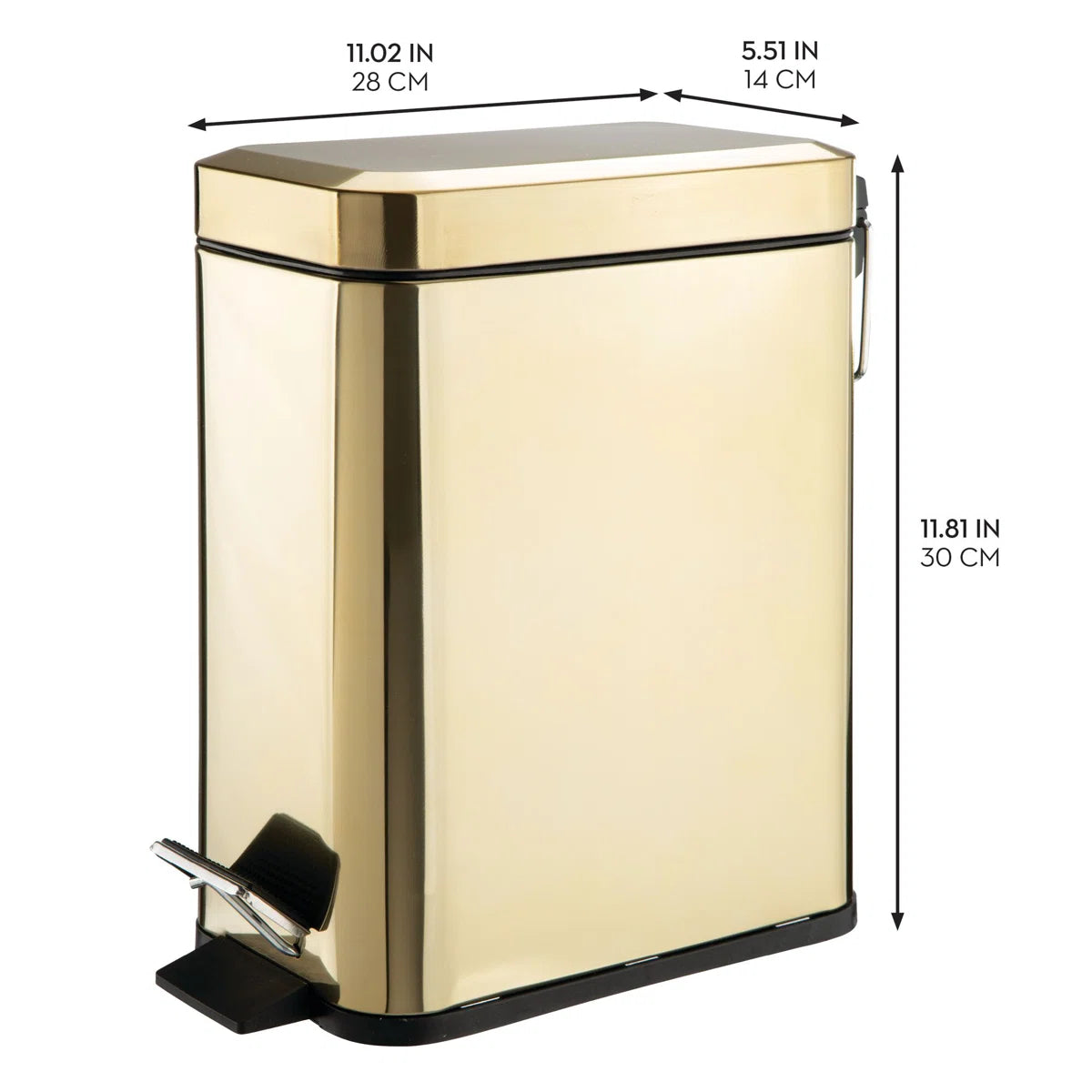 Rectangle Step Can 5L Brass