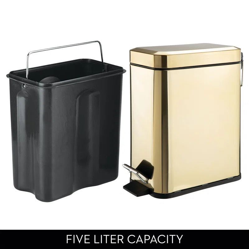 Rectangle Step Can 5L Brass