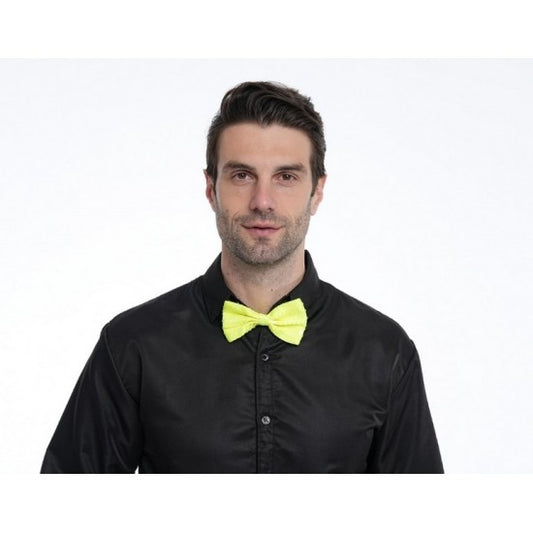 Neon Sequin Bowtie Yellow
