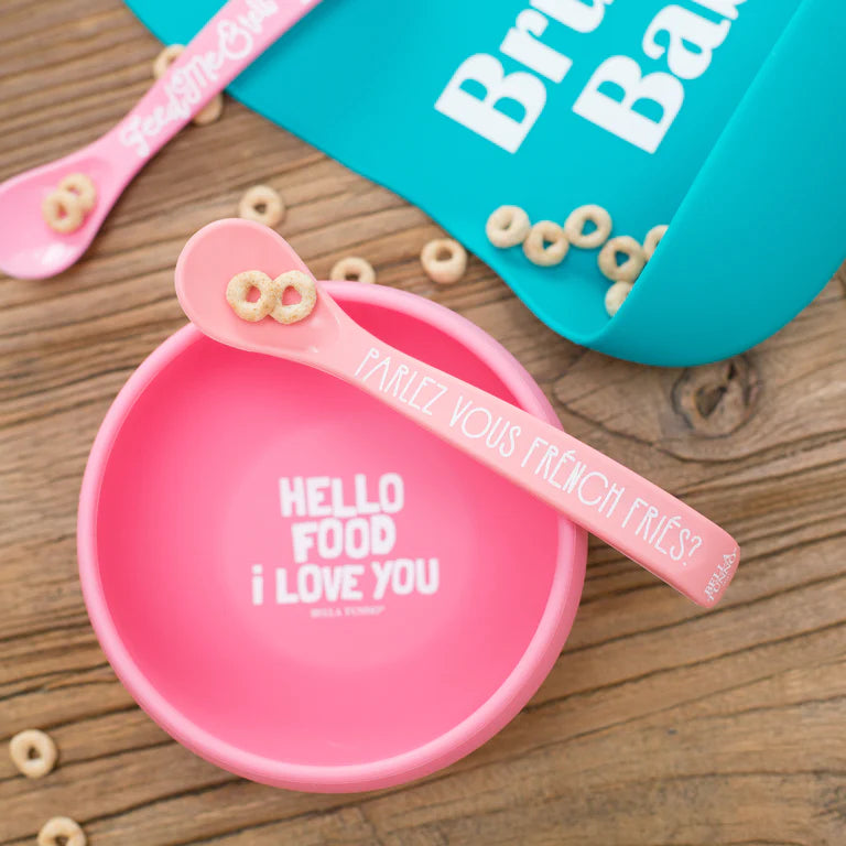 Hello Food I Love You Suction Bowl