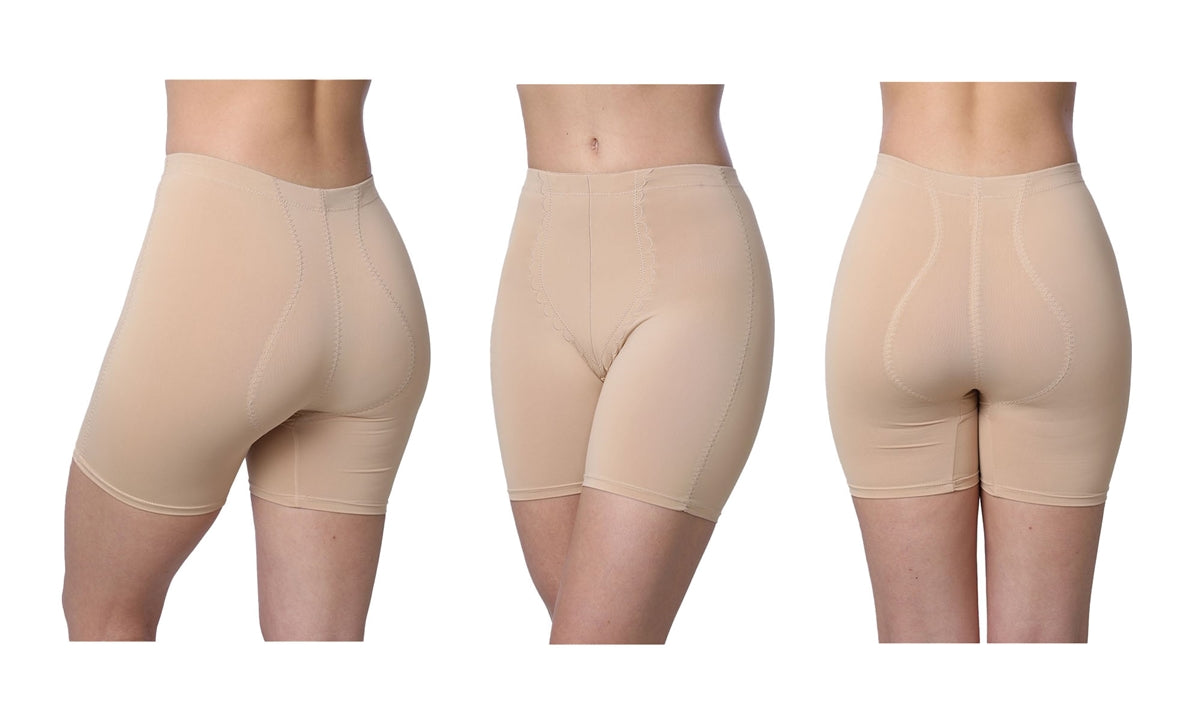Seamless Moderate Firm Control Short Butt Lifter Shapewear Beige
