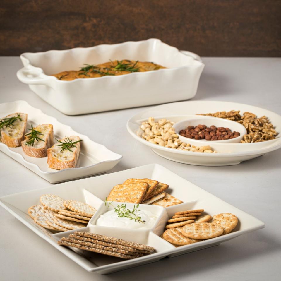 Square. appetizer Tray 13", Cook & Host White