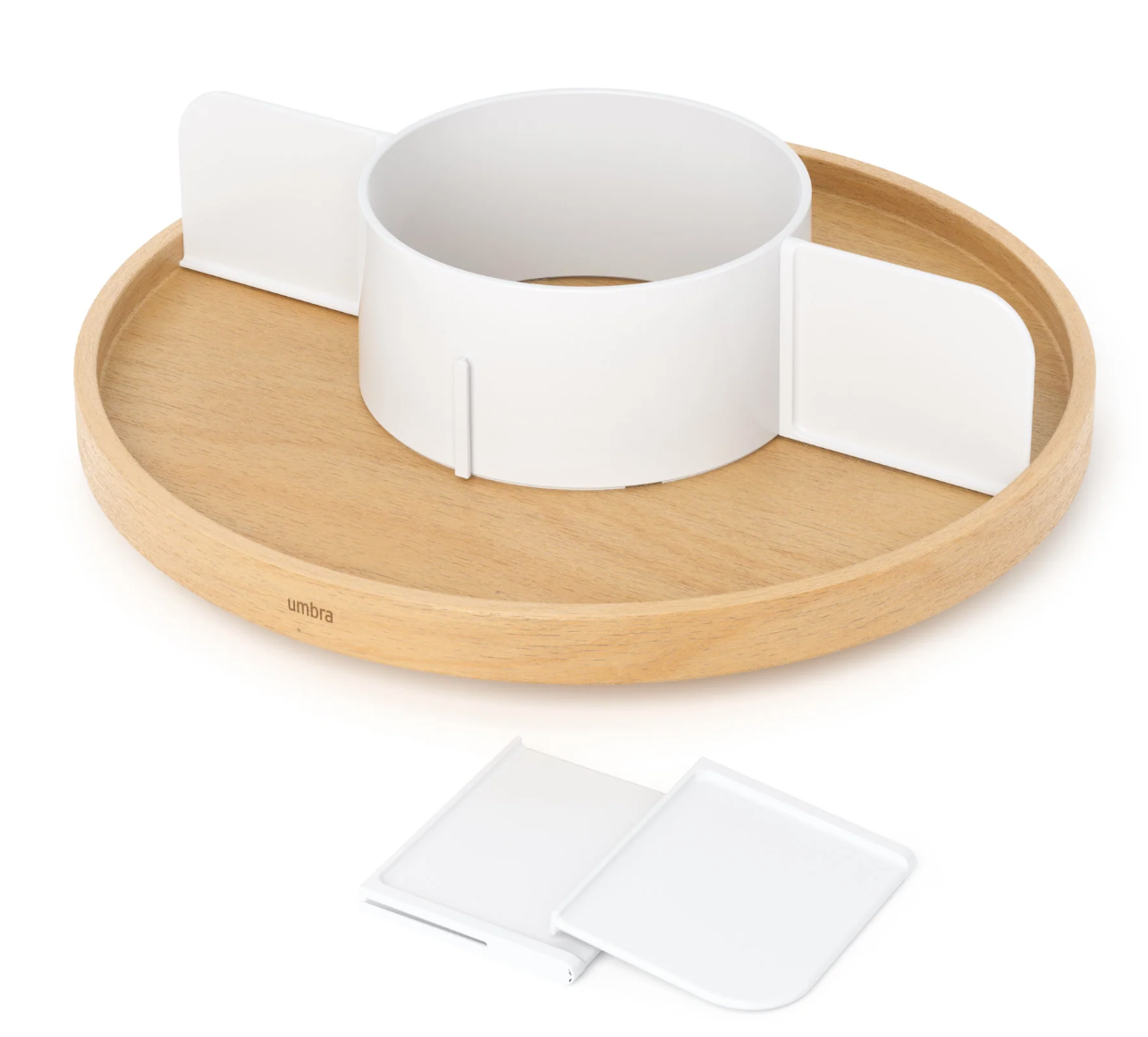 Bellwood Lazy Susan Divided White/Natural